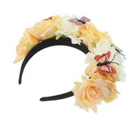 Didiseaon Retro Headband Vintage for Women Butterfly Simulated Flower Headband Mexican Floral Crown Headpiece Halloween Hair Accessories
