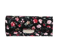 Didiseaon Retro Lipstick Case with Mirror for Handbag Black Floral Embroidered Lipstick Storage Box Portable Protective Made of Cloth Plastic and Glass