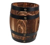 Didiseaon Retro Wooden Utensil Holder Compact Carbonized Oak Cutlery Storage Barrel for Spoons Forks Chopsticks Multipurpose Kitchen Organizer for Countertops and Dining Tables
