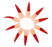 Didiseaon Reusable Halloween Witch Finger Prop Red Large Nail, Decorative Fake Finger for Party Supplies and Cosplay, Multi-Function Horror Nail Accessory for Festival and Costume