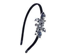 Didiseaon Rhinestone Headbands Hair Hoops 5.50x4.72x0.79 in Flexible Chic Flower Design Elegant Metal Headbands for Women Daily Wear