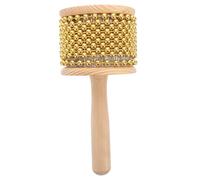 Didiseaon Rhythm Cabasa Wooden Shaker with Metal Beads, Sturdy Construction for Small Percussion Instrument Use in Jazz and World Music