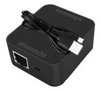 Didiseaon Rj45 1 to 2 Ethernet Splitter, Ethernet Connector Extender, 100mbps, Plastic, Black, Usb-c 5v, 1 in 2, for Network Cable Sharing