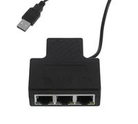 Didiseaon Rj45 Network Splitter Adapter 1 to 3 Gigabit Ethernet Hub with USB Power Cable, Plastic Material, Independent Port Management, High Speed 1000mbps for Different Network