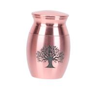 Didiseaon Rose Gold Stainless Steel Pet Ash Storage Jar Corrosion-resistant Cremation Urn Casket for Dogs and Cats Cinerary Container with Tree of Life Design Memorial Keepsake for Pet Ashes