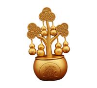 Didiseaon Rotable Gold Money Tree with Wu Lou Coins Fortune Figurine Wealth and Happiness Symbol Home Shelf Tabletop Decor Chinese Year Living Decorations
