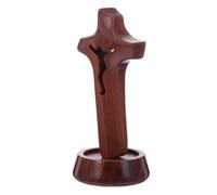 Didiseaon Rustic Wooden Cross for Communion Centerpiece Small Tabletop Catholic Decoration with Natural Wood Texture Versatile Religious Ornament for Easter Party and Home Prayer
