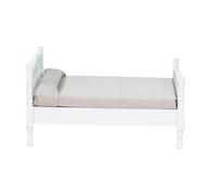 Didiseaon Scale Miniature Doll Double Bed for Dollhouse Bedroom Furniture Accessory Enhances Creativity and Hand-eye Coordination for Mini Craft Collectors and Playhouse Scenes