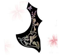 Didiseaon Self-adhesive Black Guitar Pickguard with Colorful Flower Bird Pattern Scratch Guard Sticker for Acoustic Guitar Easy to Install Protective Plate