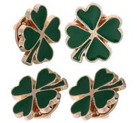 Didiseaon Shamrock Brooch Pin Set 4Pcs Green Enamel Four Leaf Clover Decorative Lapel Pins for Holiday Party and St Patricks Day Accessories for Men and Women
