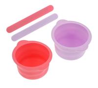 Didiseaon Silicone Wax Melt Liner and Waxing Bowl Set 4pcs Foldable High Temperature Resistant Non-stick Wax Pot Replacement Parts for Hair Removal Pink and Purple with Silicone Spatula