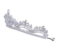 Didiseaon Silver Rhinestones Tiara Headband for Women Bridal Hair Accessory with Zinc Alloy Material and Classic Princess Style, for Anniversaries and Halloween Events