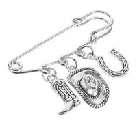 Didiseaon Silver Zinc Alloy Cowboy Hat Brooch Versatile Accessory Elegant Design Attention-grabbing Pin for Women Special Events and Weddings