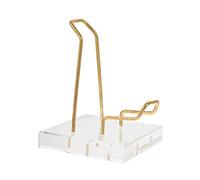 Didiseaon Simple Acrylic Display Base Metal Rack, Sturdy and Lightweight Pedestal Stand for Home Décor, Golden Colour, Creative Displaying Rack for Crystals and Minerals