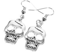 Didiseaon Skull Loss Earrings Drop Rock Gothic Dangle Punk in in Zinc Alloy, Silver, Resistant to Rust of Luster and Women and Men, Anniversaries, Graduation Ceremonies