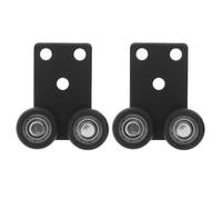 Didiseaon Sliding Door Track Rollers 2pcs Universal Applicability Smooth Glide Metal Black for Wardrobes and Sliding Doors in Homes and Living Spaces