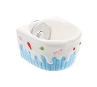 Didiseaon Small Ceramic Hanging Hamster Feeding Bowl with Anti-spill Fixing, Blue Cake Color, Pet Feeder for Squirrels, Hedgehogs, Sugar Gliders, and Rabbits in Cages