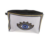 Didiseaon Small Evil Eye Cosmetic Bag for Women Zipper Pouch Portable Makeup Organizer for Travel Jewellery Keys Soft Texture Vanity Bag Sponge Lining