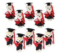 Didiseaon Small Graduation Bears: 10pcs Graduation Stuffed Animal Plush for Bouquet Diy Flower Decoration with Academic Details Grad Presents Class of 2025 Party Favors