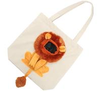 Didiseaon Small Lion Shaped Cat Sling Carrier Bag Lightweight Canvas Shoulder Bag with Adjustable Open Hole Breathable Window for Pet Cat Travel and Outdoor Use