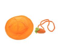Didiseaon Small Rabbit Pet Costume with Orange Hat and Carrot Bag Adorable Bunny Outfit for Small Pets for Halloween Christmas Photo Shoots and Parties