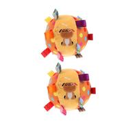 Didiseaon Soft Plush Sensory Bell Ball for Babies, Montessori Infant Development Toy Ribbon Tags, 2pcs Colorful Comforter Balls for Crib and Car Play