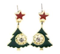 Didiseaon Sparkling Christmas Tree Earrings for Women Cute Snowflake Holiday Studs Adorable Xmas Jewelry for Festive Celebrations Embrace the Holiday Spirit with Unique Design