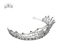 Didiseaon Spider Web Crown Shaped Hair Barrettes Lightweight Gothic Crystal Bridal Headpiece for Wedding Bride Halloween Party Cosplay Hair Accessories