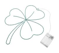 Didiseaon St Patrick’S Day Shamrock LED Light Decoration, Green Irish Clover Window Light with Battery Operated Timer, Lucky Clover Party Decor for Indoor Outdoor Use