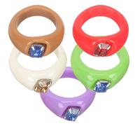 Didiseaon Stackable Finger Rings 5pcs Resin Bands with Large Diamond Style for Fashion Jewelry
