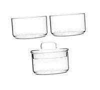 Didiseaon Stackable Glass Food Storage Bowls with Lids for Fresh Keeping Fruit Salad Grain Storage Transparent Multi Containers for Home Restaurant and Catering Use