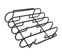 Didiseaon Stainless Steel Bbq Rib Grill Rack Compact and Portable Mini Barbecue Camping Pot Rack for Outdoor Camping Use and Garden Party, Not Easy to Deform or Break Black Grilling