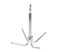 Didiseaon Stainless Steel Four Claw Grapple Hook Yacht Anchor | Silver Finish, Versatile Seabed Compatibility, Marine Use for Docking on Shores, High Grip Performance
