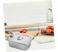 Didiseaon Stainless Steel Jam Pan Cover Rectangular Food Tray Lid for Milk Tea Shops Restaurant Food Storage and Protection
