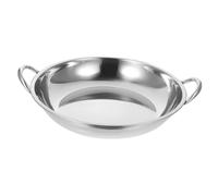 Didiseaon Stainless Steel Korean Hot Pot Dry Cooking Pan with Handle Rapid Heating Energy Saving Cookware for Seafood and Home Kitchen Use