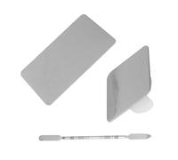Didiseaon Stainless Steel Makeup Palettes for Foundation Mixing 2 Sets with Spatulas Easy to Hold with Smooth round Hole Design Silver Colour for Make-up and Nail Art Decor