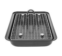 Didiseaon Stainless Steel Rabbit Litter Box Large Indoor Bunny Toilet with Detachable Bottom Grid Carbon Gray 30x20x4.5cm Corner Pet Potty Trainer Pan for Small Animals