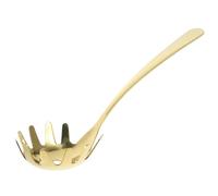 Didiseaon Stainless Steel Slotted Pasta Spoon Noodle Strainer Lightweight Kitchen Utensil for Spaghetti and Noodles Easy to Clean and Store Practical Cooking Tool in Gold Finish