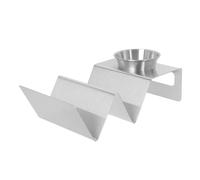 Didiseaon Stainless Steel Taco Rack Stand Sturdy and Not Easy to Deform Multi-Function Silver Tortilla Holder with Cup for Hot Dogs and Mexican Rolls for Family Gathering and Camping