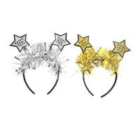 Didiseaon Star Bopper Headbands Adds Sparkle and Glamour 2pcs with Glitter Cloth and Felt Material, Festive Sparkling Tinsel Design for New Year's Eve and Party Events