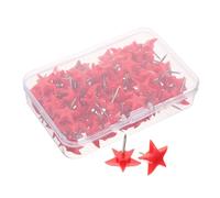 Didiseaon Star Thumb Tacks Push Pin 100pcs Red Plastic Decorative Cork Board Pins for Office Classroom Bulletin Board Notice Markers