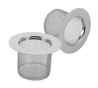 Didiseaon Strainer Debris Stainless Sink Flowguard 2pcs Steel round Entering Drain Strainer Basket Prevents from Sturdy Hair Stopper Versatile Use for Bathtub and Kitchens
