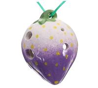 Didiseaon Strawberry Shaped Ceramic Ocarina Portable Wind Instrument for Beginners Durable Practice Tool with Beautiful Sound for Music Learners Random Color