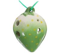 Didiseaon Strawberry-shaped Pottery Flute Ocarina Fruit by Musical Instruments Music Instrument Wind Instrument Ceramics Green