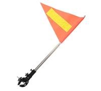Didiseaon Stroller Safety Flag with 1.6M Retractable Pole, Orange Reflective Triangle Warning Flag for Bikes, Golf Carts, and Wheelchairs, High Visibility Safety Sign for Outdoor Use