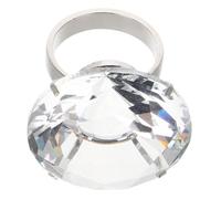 Didiseaon Stunning Glass Wedding Ring Prop Dazzling Sparkle Simulated Diamond Ornament for Engagements Anniversaries Special Events Stylish Photo Decoration with Intricate Craftsmanship