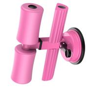 Didiseaon Suction Cup Sit-up Assist Device 16-21cm Height Adjustment Abdominal Trainer Exercise Bar, Double Bar Steel Foam Rubber, Pink, for Sports on Smooth Ground