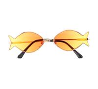 Didiseaon Sunglasses Novelty Eyewear Fish Shaped PC Metal Orange | Summer Beach Themed, Lightweight Comfort with UV Protection, Tropical Party Must Have for Island Gatherings