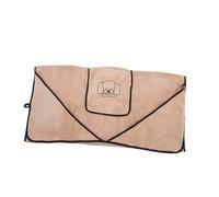 Didiseaon Super Absorbent Coral Fleece Puppy Towel with Hand Pockets Quick Drying Dog Blanket for Bath and Shower Extra Soft Pet Grooming Towel for Drying Dogs and Cats Light Camel