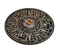 Didiseaon Tarot Board Spirit Board With Months and Letters Wooden Circular Pendulum Answer for Home Wall Decor and Divination